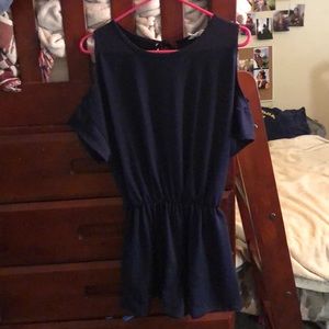 Open shoulder Blue Romper